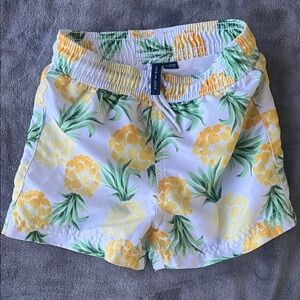 Janie and Jack - toddler baby boys swim trunks pineapple shorts - 12-18mo
